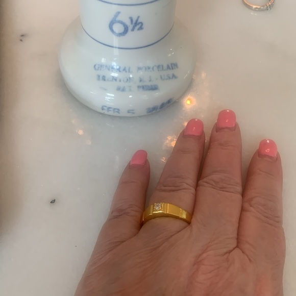 NEW HIGH END Gold Plated Faux Diamond Solitaire Ring Size 10 {#12} Wedding - Picture 6 of 7